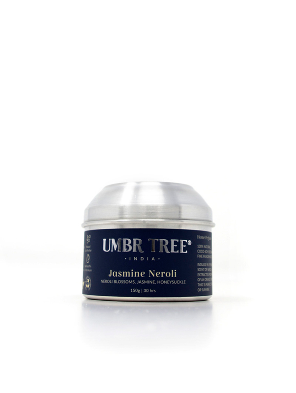 Jasmine Neroli Traveller Candle, Natural Air Purifier, Toxin Free, 150g, 30hrs